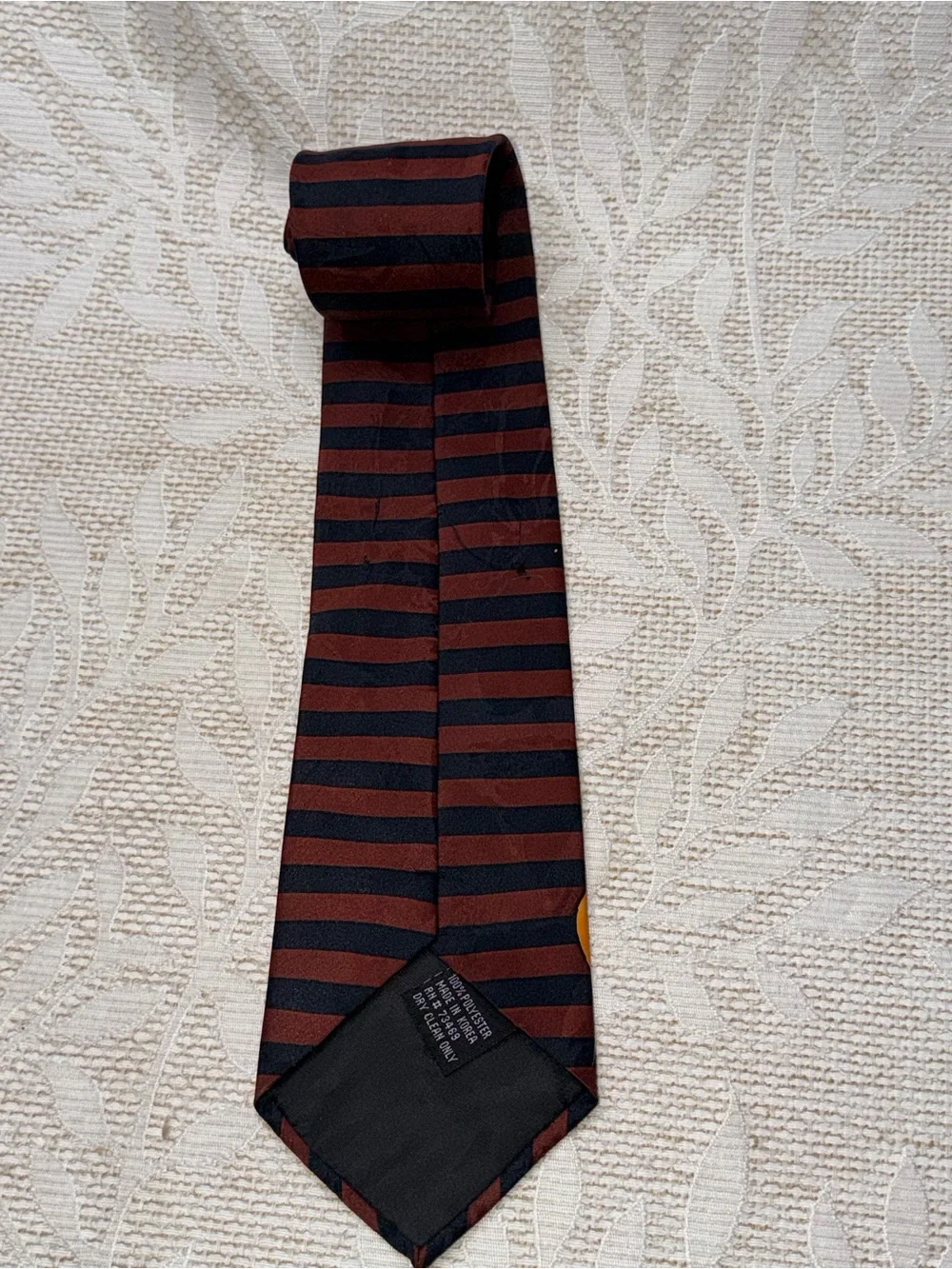 Men's Burgundy and Black Striped Winnie the Pooh Novelty Tie